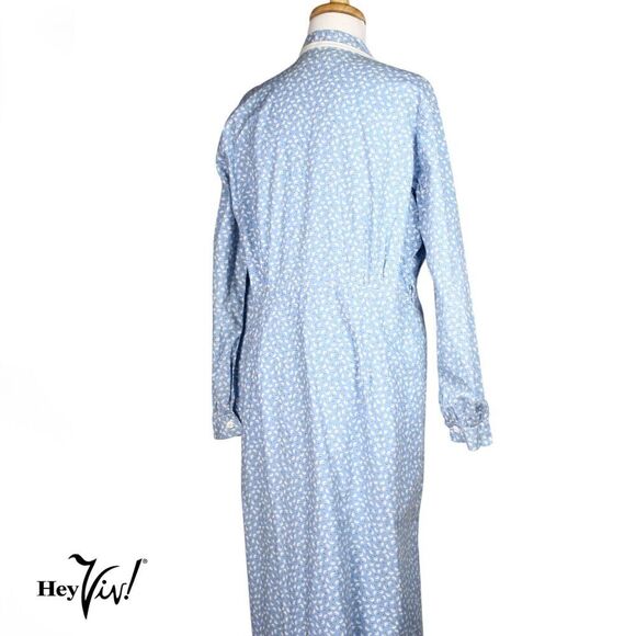 Vintage Cape Cod Classics Dress Cotton Print Long Sleeve Size L B40 W34 -Hey Viv - Picture 3 of 10